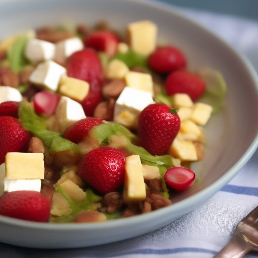 Ensalada de fresas y queso feta con vinagreta de miel