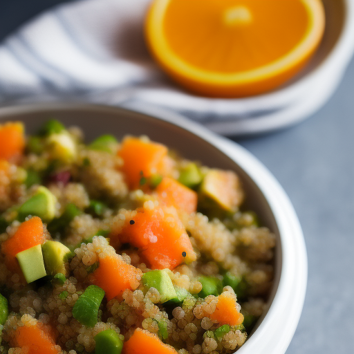 Ensalada de quinoa, aguacate y naranja