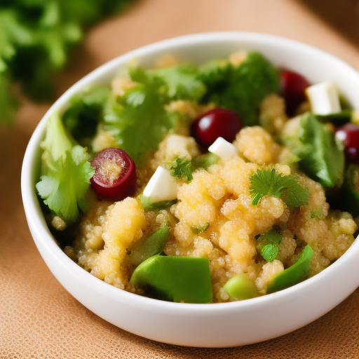 Ensalada de salmón y quinoa con aderezo de limón y eneldo