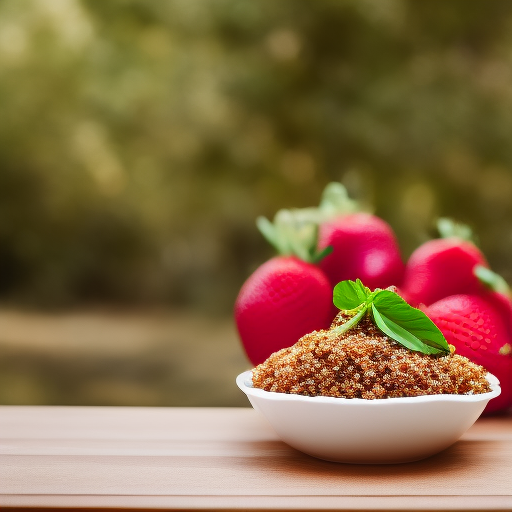 Ensalada de quinoa y fresas con aderezo de miel y mostaza