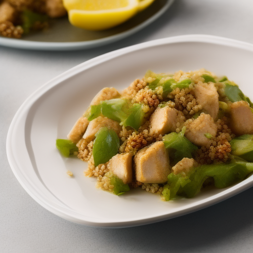 Ensalada de pollo y quinoa con vinagreta de mostaza