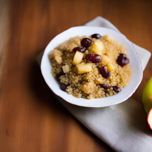 Ensalada de quinoa y manzana con aderezo de miel y mostaza