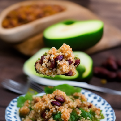 Ensalada de quinoa con frijoles y aguacate