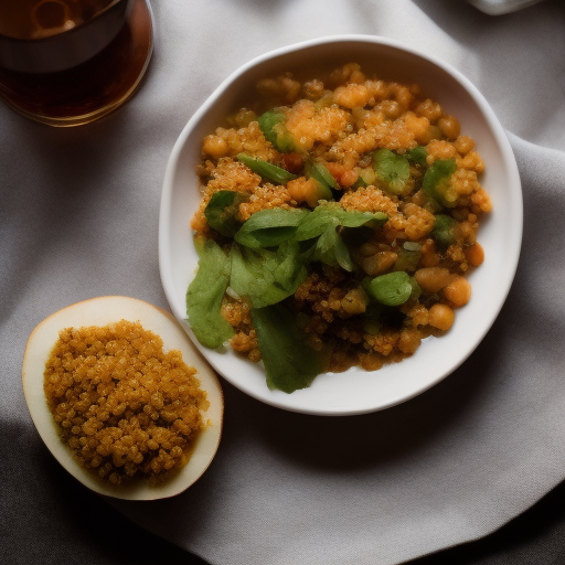 Ensalada de lentejas y quinoa con aderezo de tahini