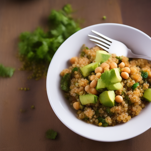 Ensalada de quinoa, garbanzos y aguacate