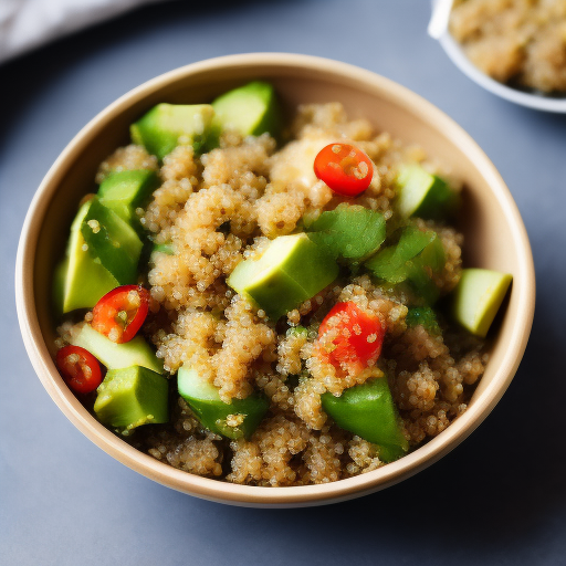 Ensalada de quinoa y aguacate con aderezo de miel y mostaza