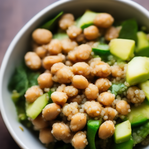 Ensalada de quinoa, garbanzos y aguacate