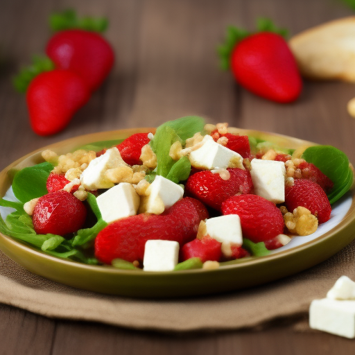 Ensalada de fresas y queso feta