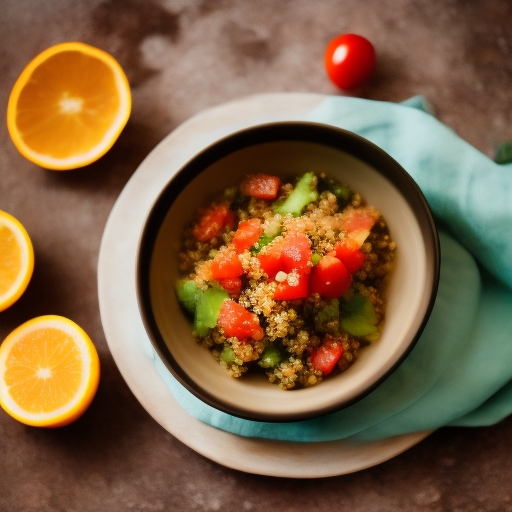 Ensalada de quinoa con aguacate y tomate