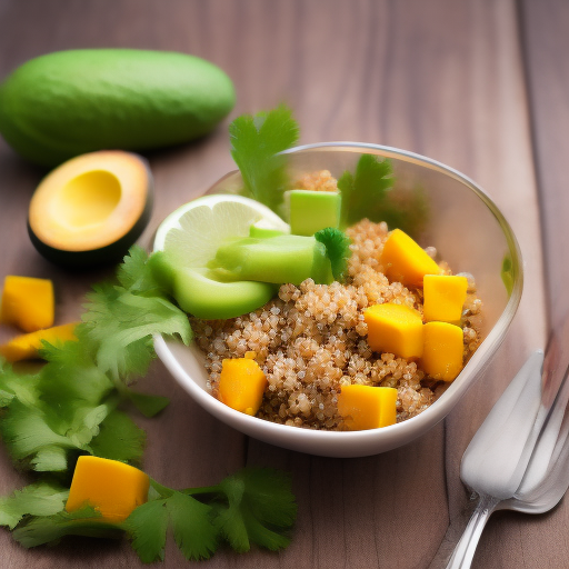 Ensalada de quinoa, aguacate y mango