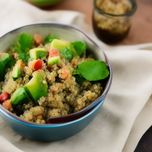 Ensalada de quinoa con aguacate y arándanos