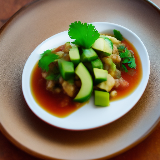 Ceviche de camarón con aguacate