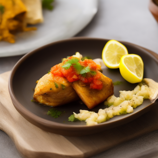 Pescado en salsa de ajo y limón