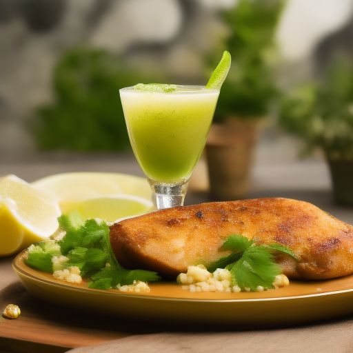 Salmón a la parrilla con salsa de limón y eneldo