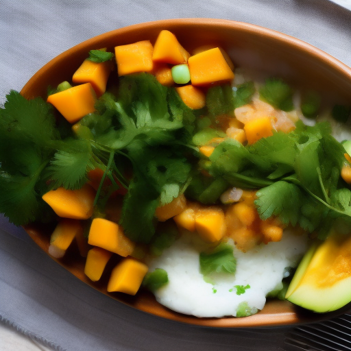 Salmón a la parrilla con salsa de mango y aguacate