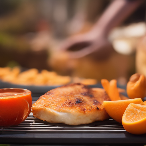 Salmón a la parrilla con salsa de naranja y jengibre