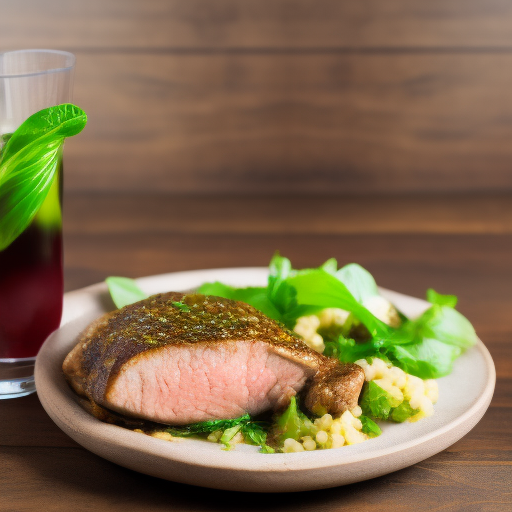 Filete de ternera con salsa de vino tinto y arándanos