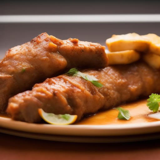 Costillas de cerdo a la parrilla con salsa de piña