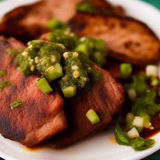 Carne asada con salsa de chimichurri