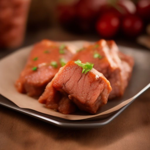 Carne de cerdo con salsa de arándanos