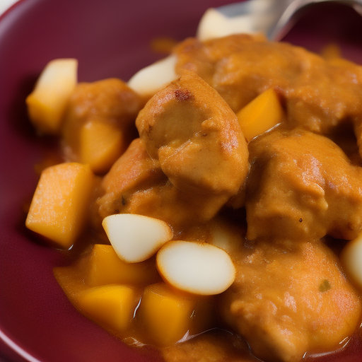 Pollo al curry con leche de coco