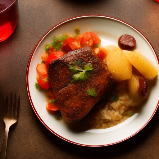 Filete de ternera en salsa de vino tinto