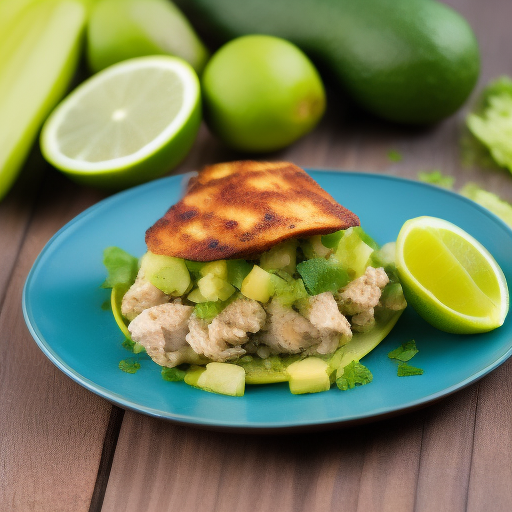 Ensalada de pollo y aguacate con aderezo de limón