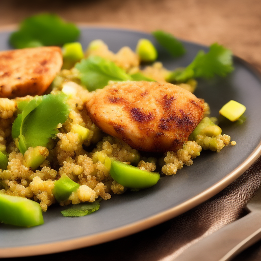 Ensalada de quinoa y pollo con aderezo de limón