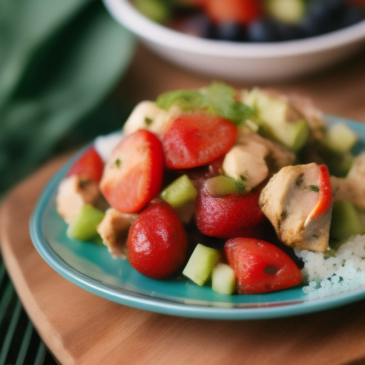 Ensalada de pollo y fresas