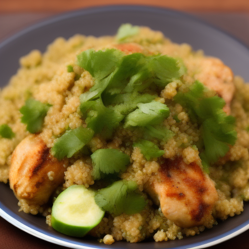 Ensalada de quinoa y pollo con vinagreta de cilantro