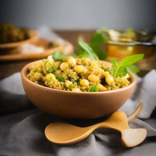 Ensalada de garbanzos y quinoa con vinagreta de limón y miel