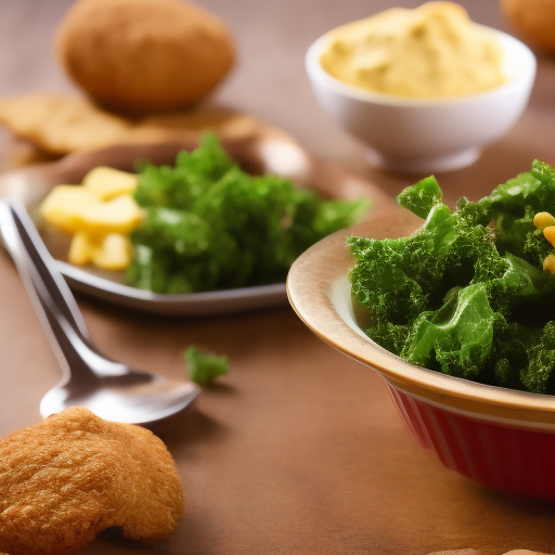 Merienda saludable de chips de kale y hummus de remolacha