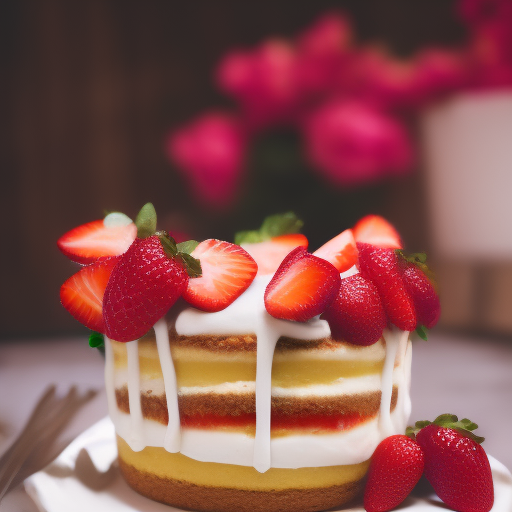 Pastel de tres leches con fresas